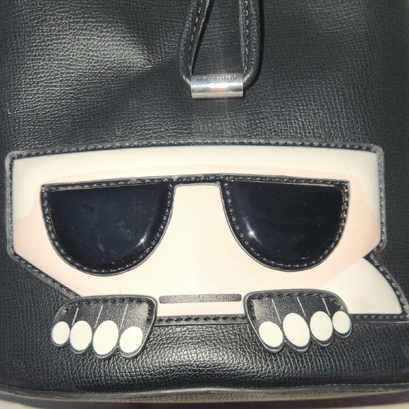 Karl Lagerfeld Black and Pink Bucket Bag - Picture 4 of 6